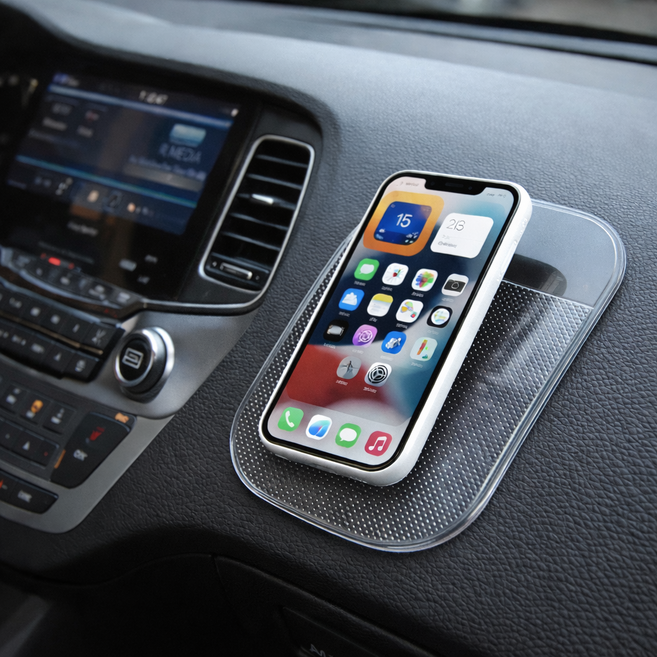 차량용 논슬립 패드 대시보드 미끄럼방지 매트, 투명, 2개