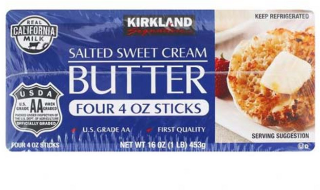 [코스트코] 커클랜드 솔티드 스위트크림버터 453g(가염버터)(1개), 453g, 2개