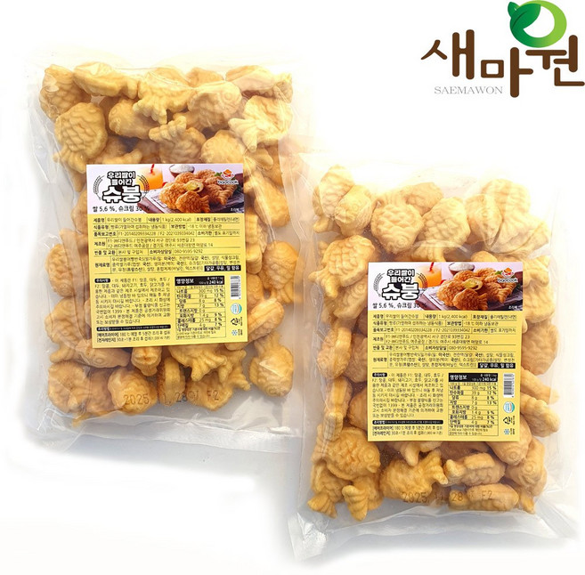 새마원 반쿡 우리쌀 미니붕어빵 (슈크림), 1kg, 2개
