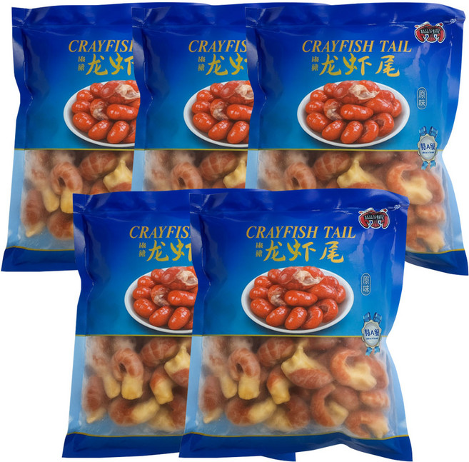 중국산 룽샤웨이 민물 가재 꼬리 마라룽샤 냉동가재 500g, 5개