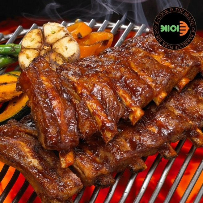 [케이쿡] 숯불구이향 바베큐 폭립 400g 2팩, 2개