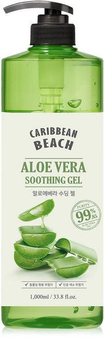 캐리비안비치 대용량 알로에 수딩젤, 1L, 1개