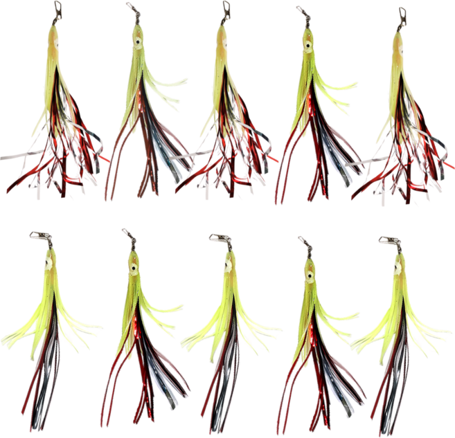 호래기 반짝이 문어낚시 스커트채비, 1개, 10개입