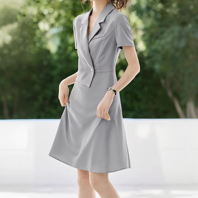 오피스 정장 여성 슬림핏 출근룩 하객룩 데일리 고급 롱원피스