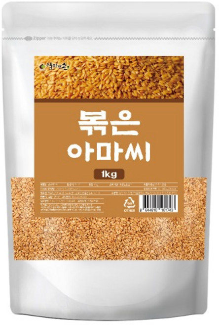 순수 프리미엄 100% 무첨가 캐나다 산 볶은 아마씨 원물 통 곡물 구운 아마씨드 아맛씨 곡식 플랙시드 플랙씨드 플렉시드 식이섬유 오메가3 리그난 Roasted flaxseed, 1개