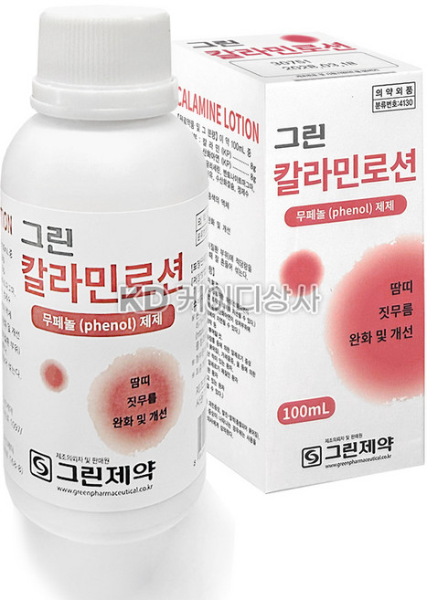 그린제약 그린 칼라민로션100ml 땀띠 벌레 화상 습진 피부진정 의약외품 로션 화상부염 햇볕탄곳, 100ml, 3개