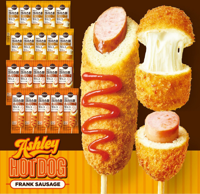 애슐리 크리스피 모짜탱글+소시지탱글 핫도그 세트, 1개, 800g