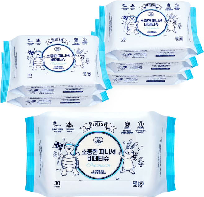 소중한습관 화장실용 소중한 피니셔 비데티슈, 6개, 30매, 55g