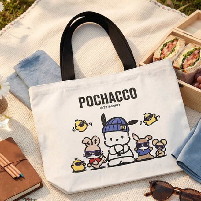 산리오 캐릭터 에코백 포차코 스트릿 그래픽 숄더백 보조가방