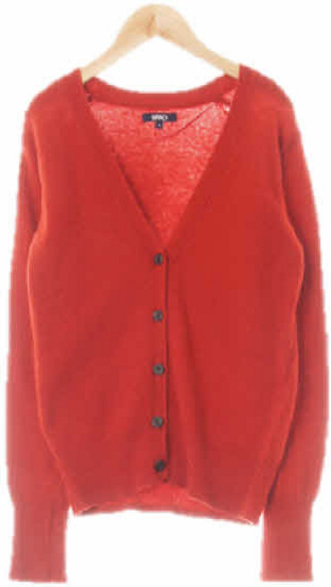 7746 스파오 레드 울혼방 베이직브이넥시보리가디건 [S]