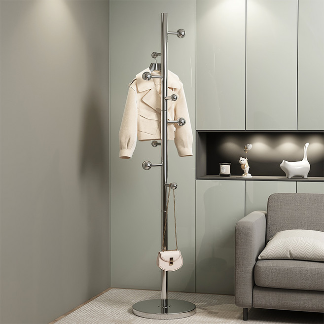 모던 스틸 행거 스탠드행거 고정식 옷걸이, silver