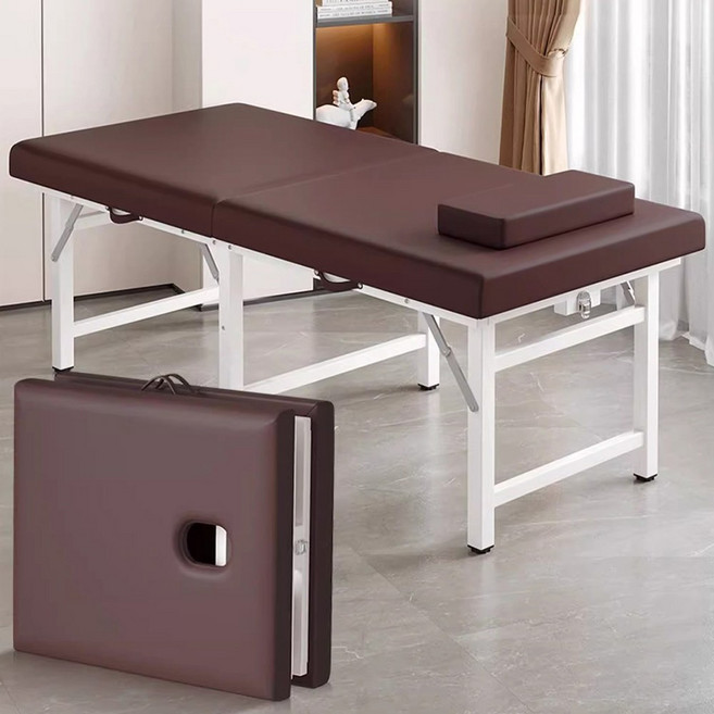 마사지 침대 접이식 베드 미용 속눈썹 물리치료 한의원, 브라운185, 1개