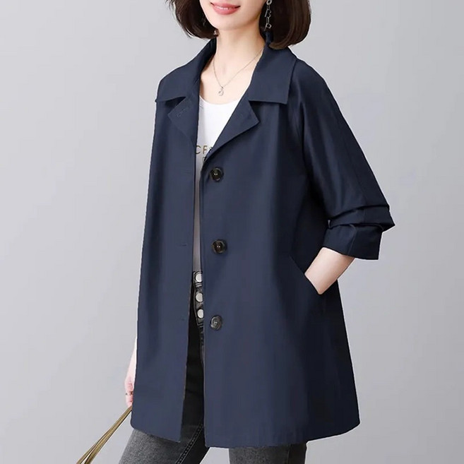 ASURE 여성 데일리 캐주얼 야상점퍼 루즈핏 트렌치코트