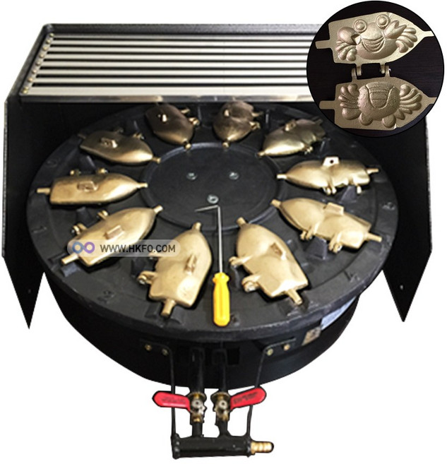 LPG용 신주 10P 가스식 가스 꽃게빵 꽃게빵기계 + 바람막이 세트