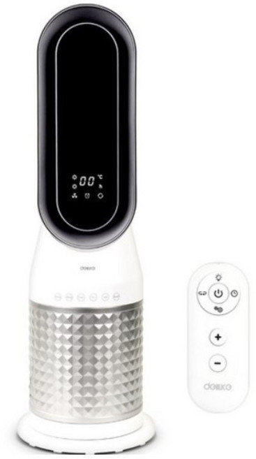 델루체 LED 날개없는 스탠드형 온풍기, DLH-R550NK, 화이트