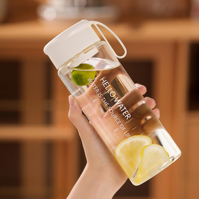 簡約透明茶隔塑膠水杯, 白色800ml, 1套, 600L