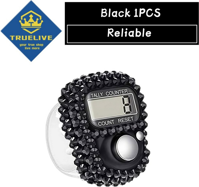 10 1PCS LCD 메이커 리모콘 추적 기록 손가락 화면 디스플레이 카운터 계산을위한 번호, Black 1PCS, 1개