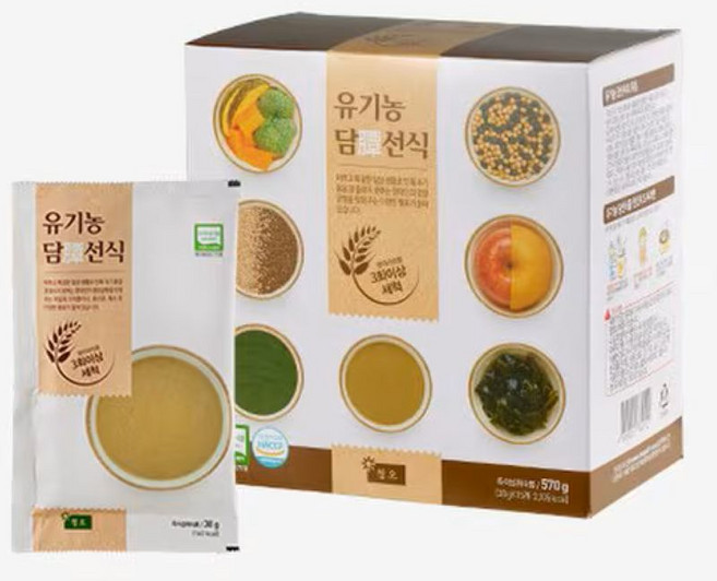 유기농담선식 570g 38gx15입 국내산 잡곡100%, 38g, 15개