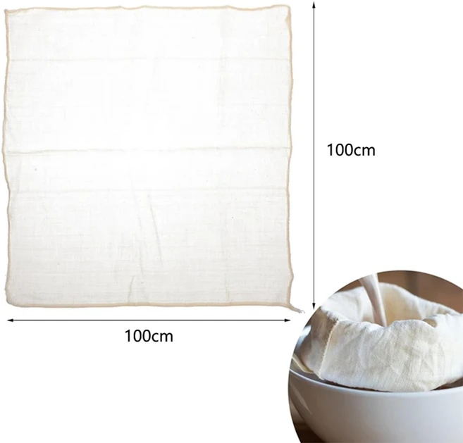 재사용 가능한 두유 천 백 스트레이너 코튼 치즈 요거트 필터 주방용 미세 메쉬, 10 1Pcs 100x100cm