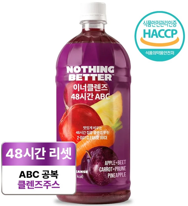 낫띵베럴 이너클렌즈 48시간 공복 클렌즈 디톡스 ABC주스, 1개, 1L - 쿠팡