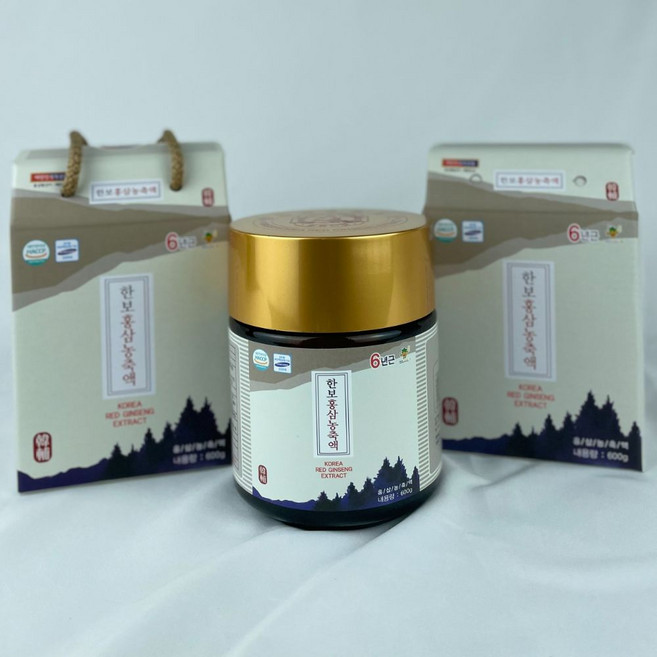 [풍기 홍삼 100% 홍삼정] 한보홍삼농축액 슈퍼 셀링 상품 6년근 풍기 인삼으로 만든 100% 순수 PURE 홍삼농축액 REDGINSENG EXTRACT 한보인삼사, 8개, 600g