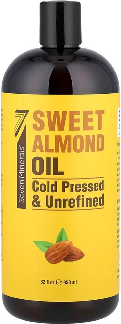 세븐 미네랄 스위트 아몬드 오일 냉압착 및 비정제 무향 950ml (32 fl oz) SVM-71672 - 쿠팡