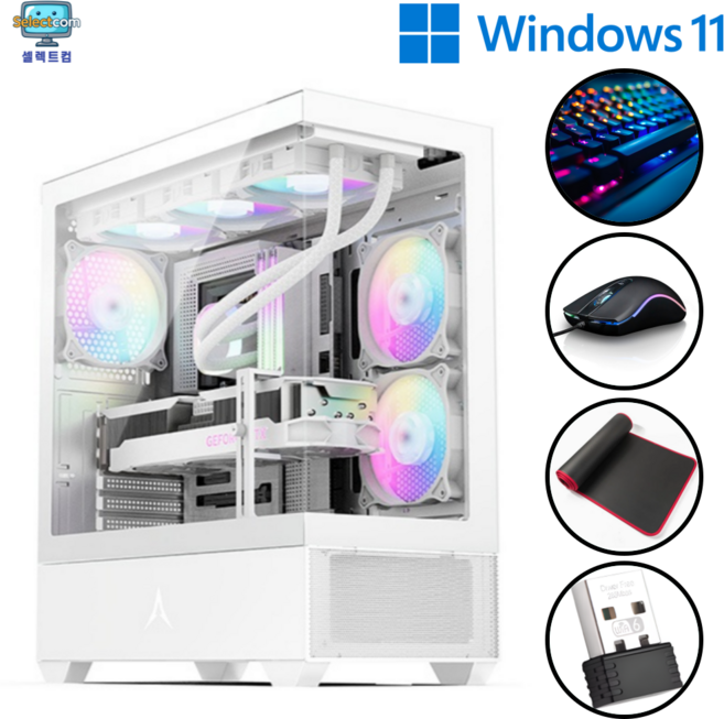 셀렉트컴 게이밍PC 조립컴퓨터 본체+사은품, i3-12100F, 지포스 RTX 3050, 16GB, 512GB, WIN11 Pro