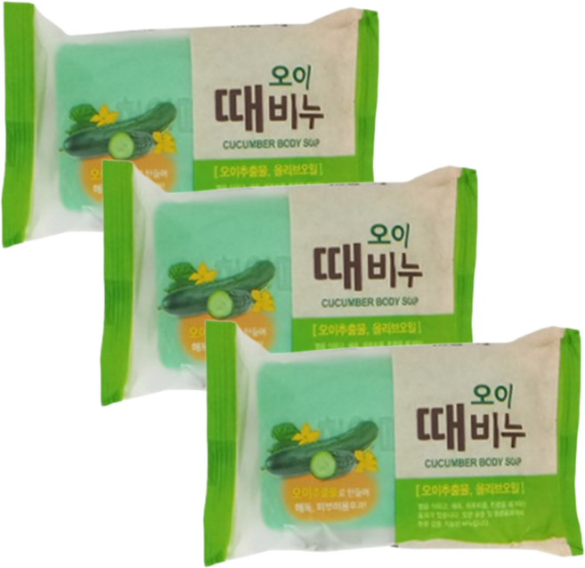 감동 오이 때비누 샤워비누 목욕비누 향수때비누, 150g, 3개입