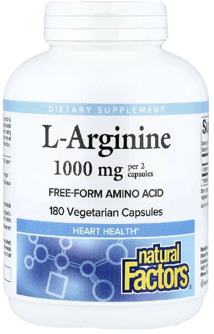 내추럴팩터스 엘 아르기닌 500mg 알지닌 아미노산 Arginine 베지캡슐 180정 - 쿠팡