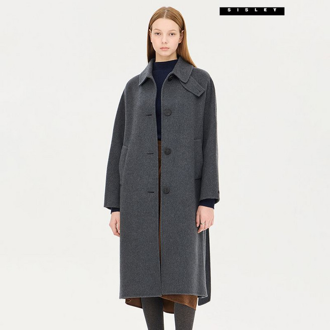 시슬리 스텔라 싱글 벨티드 롱 코트 SACTD1561