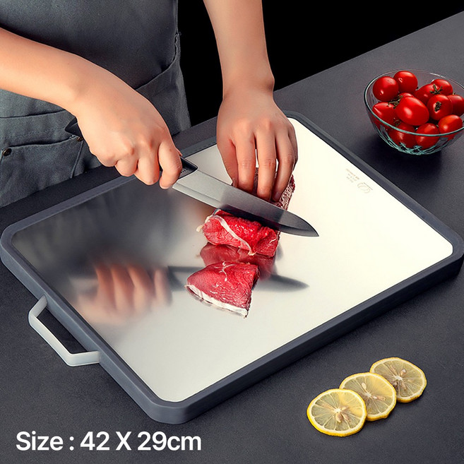 키텐실 스텐 304 논슬립 양면 항균 도마, 그레이 304, 1개