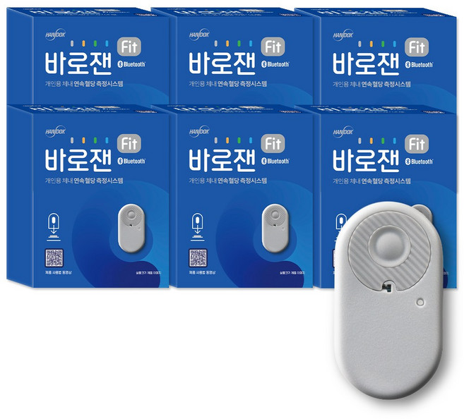 한독 바로잰fit 연속 혈당 측정기 15일 6세트, 1세트, 본품6개+알콜솜증정
