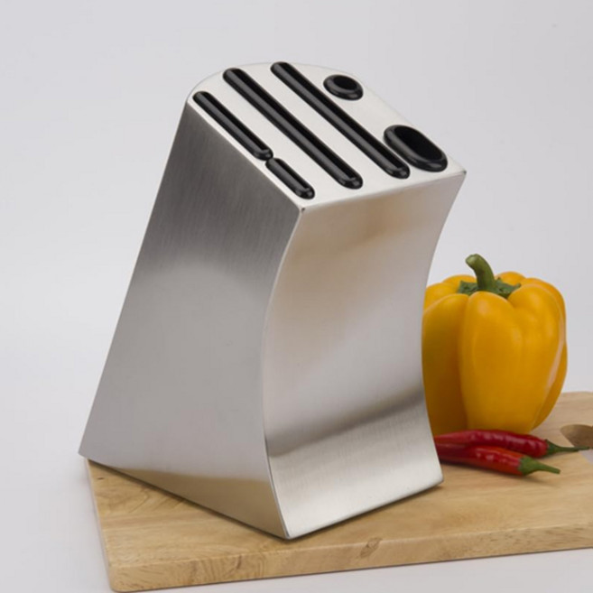 내열 내식성에 강한 430 올스텐 고급형 커브드 위생 칼블럭꽂이 스탠드형, 단품, 1개