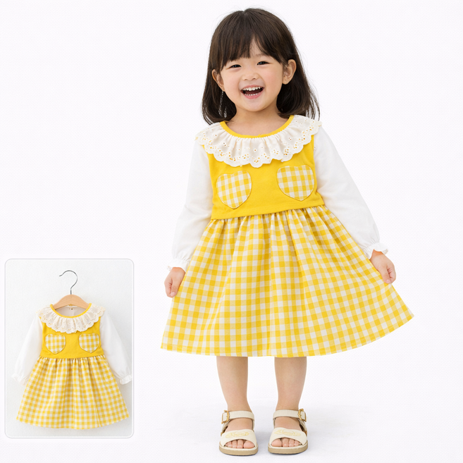 여아 원피스 공주 봄 가을 유아 드레스 생일 선물 화이트