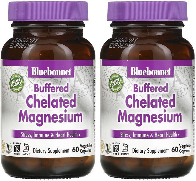 블루보넷뉴트리션 2개X 완충형 킬레이트화 마그네슘 베지 캡슐 60정, 2개
