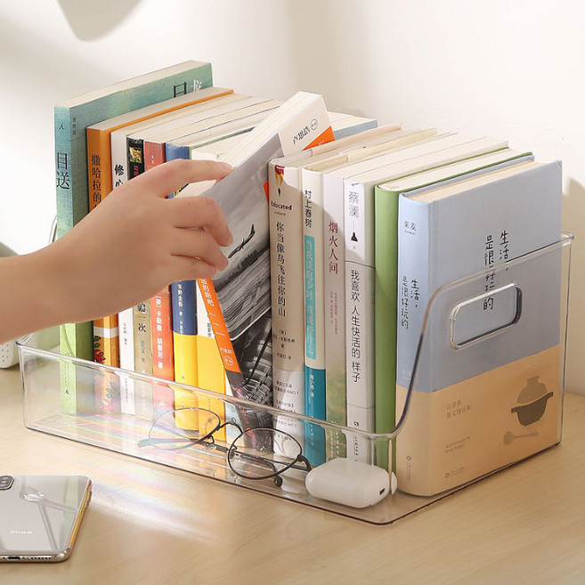 윈프라이스 투명 팬트리 수납정리함 책꽂이, 오픈, 베이직, 1개