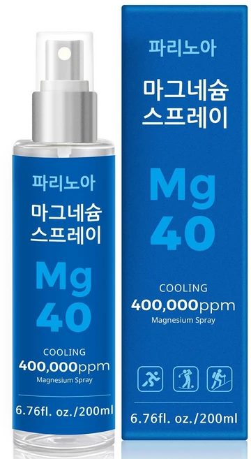 [국산 고함량 마그네슘 40%] 파리노아 마그네슘 스프레이 MSM 6GF 펩타이드 리페어 핫쿨 듀얼 바디스프레이 어깨 목 허리 등 손목 종아리 상큼한 베르가못 프리지아 머스크 향, 1개, 200ml - 쿠팡