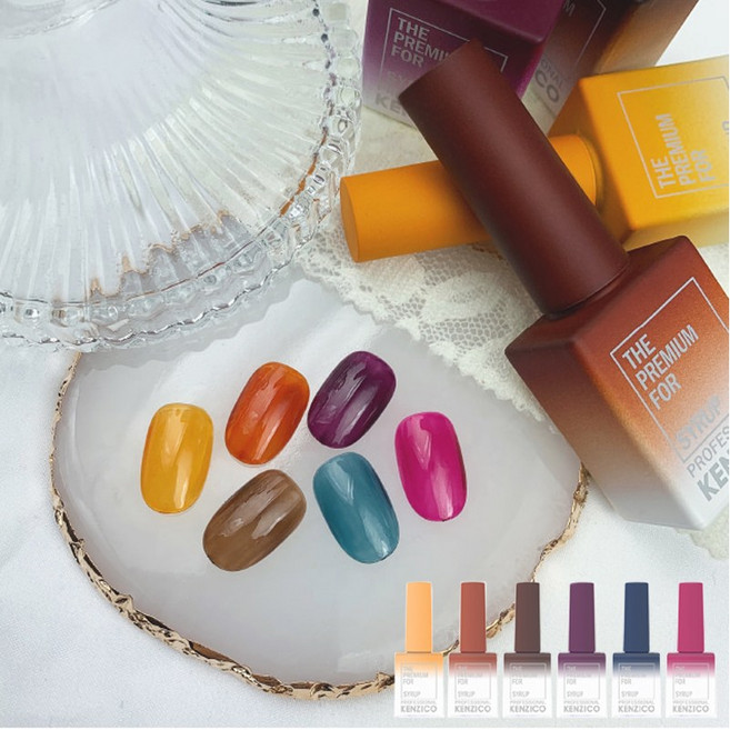 고네일] 켄지코 시럽 마블젤 1개 호박젤네일 시럽네일, 번지베이스