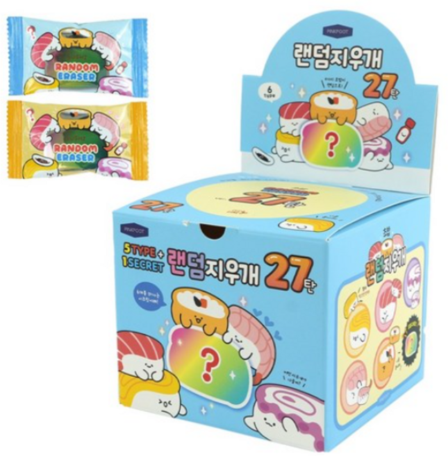 핑크풋 랜덤지우개 27탄 초밥 24p 세트, 랜덤발송, 1세트