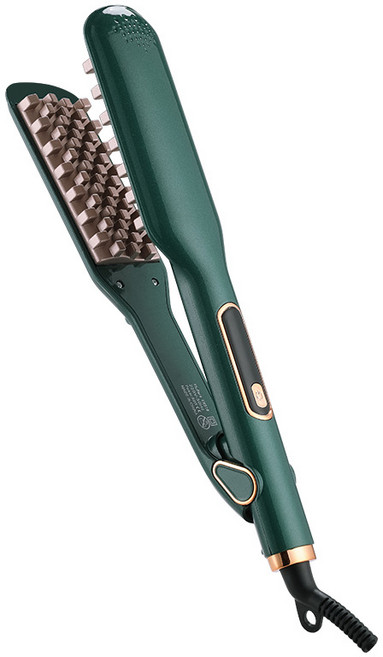 위금두 스마트 와플 아이롱 웨이브 헤어 볼륨 고데기 H127, 녹색