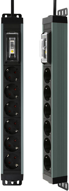 유커먼 고용량 알루미늄 누전차단기 멀티탭 6구, 1개, 누전 스페이스그레이, 7m