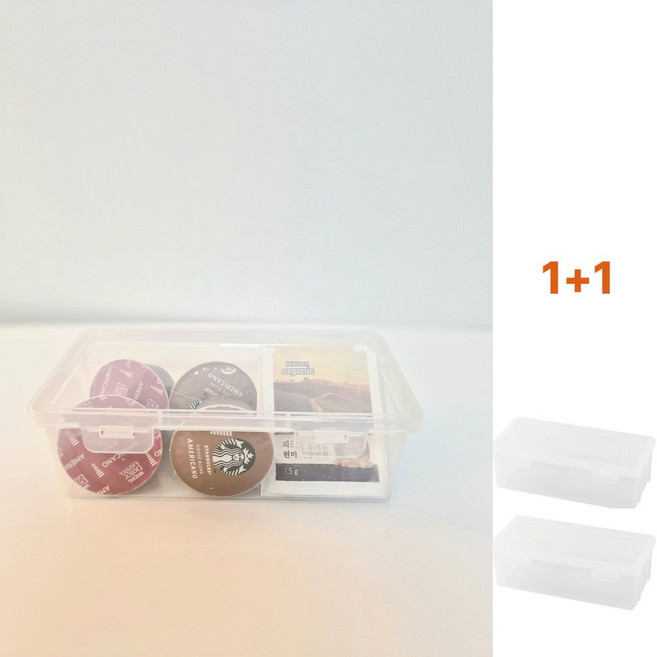제이쿤 다용도 투명 정리 케이스 1+1, 1개, 투명 1+1(19*9*6 cm)