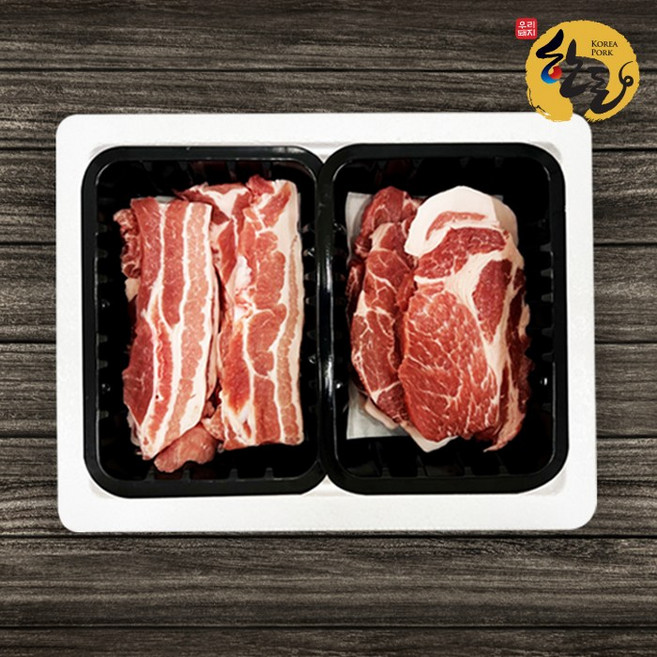 [더단밋트] 1등급 한돈 삼겹살500g+생목살500g (보쌈용/1Kg), 1개