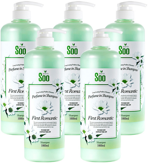[청정미인] 수 퍼퓸인 퍼스트 로맨틱 샴푸, 1L, 5개