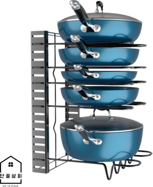 단골상회 주방 싱크대 하부장 높이조절 선반 냄비 후라이팬 프라이팬 정리대 거치대 언더선반