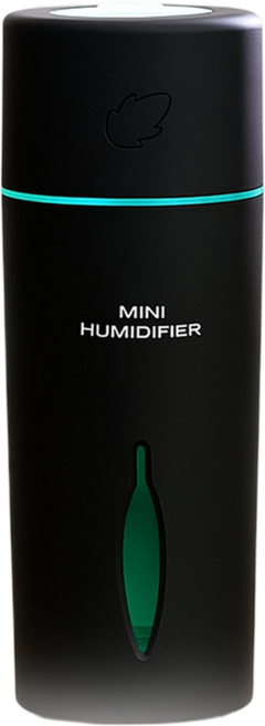 해밀블루 무드등 사무실 차량용 휴대용 미니가습기, 블랙