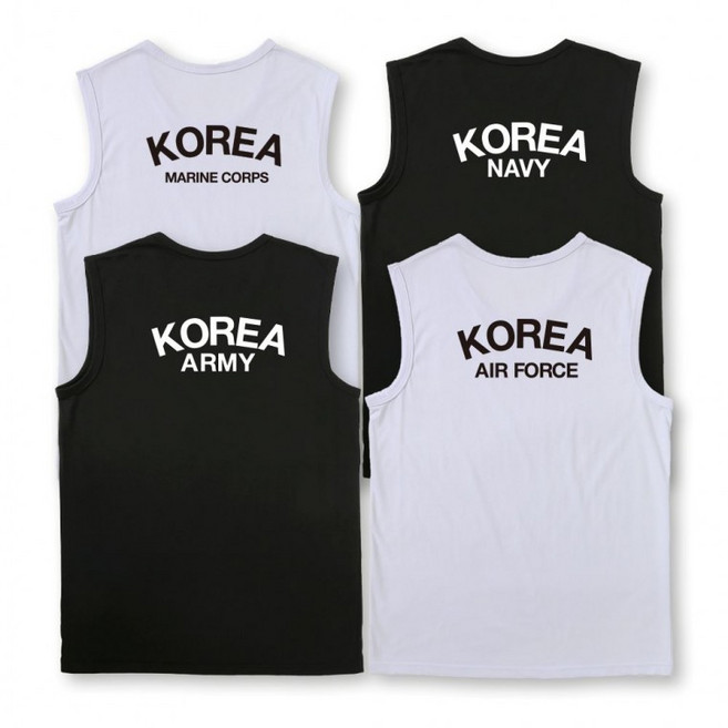 (ABCYZ) 면스판 머슬나시 ROKA/ROKAF/ROKMC/ROKN L-9XL (면스판나시 머슬나시 아미나시 군인나시 면런닝 남성런닝 슬리브리스 코튼런닝)