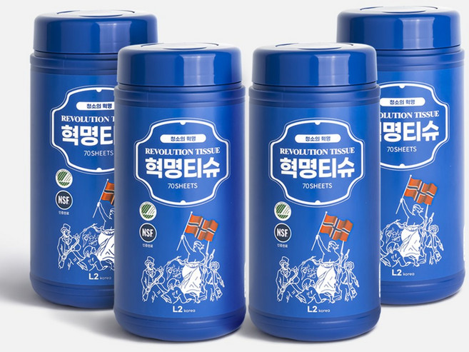 [홈쇼핑 정품][국내생산] 데일리아이디어 혁명티슈 멀티클리너 세정티슈 1종세제 안심성분, 4개