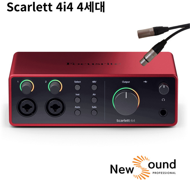 포커스라이트 스칼렛 4세대 오디오 인터페이스, Scarlett 4i4 4G+케이블+총알잭