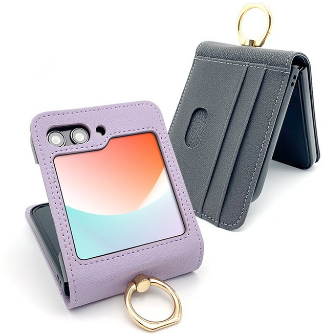 폰폰 갤럭시 Z플립5 (F731) 3장수납 카드포켓 링 휴대폰 케이스